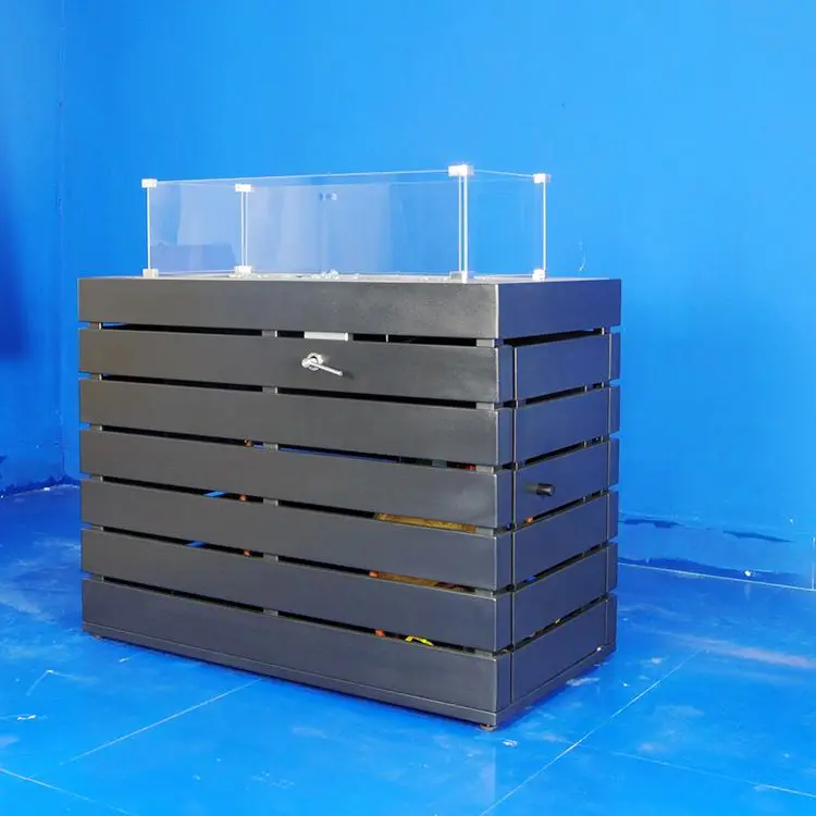 Backyard Rectangle Propane Outdoor Heating Firepits Table Fire Pit