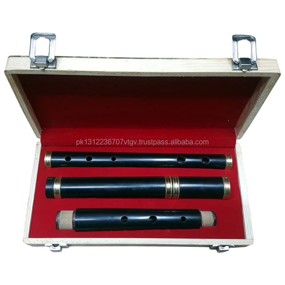 Профессиональная африканская черная древесина 4 шт. ирландская D канавка с жестким чехлом.