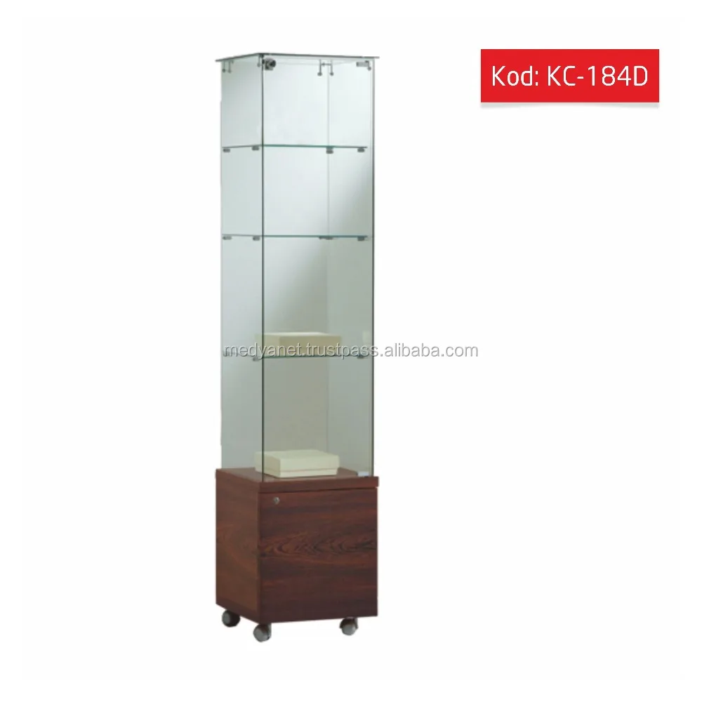 Turkish Best Quality Manufacture Frameless Tempered Full Viison Glass Display Showcase Cabinets Museum Stand