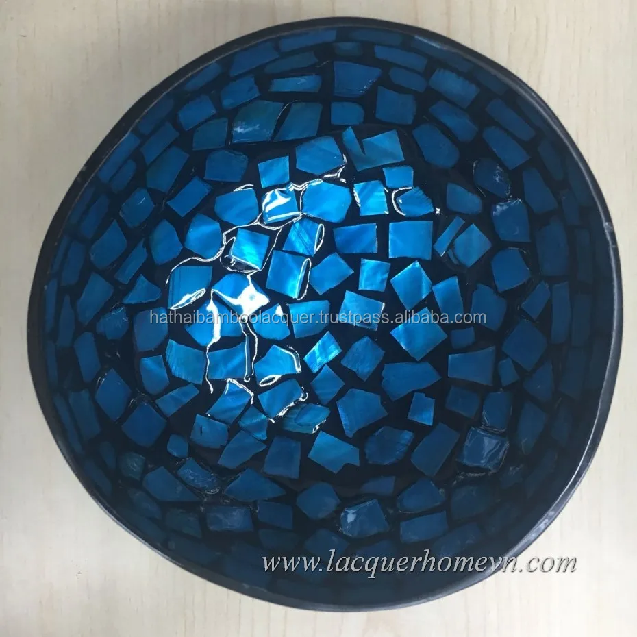 Best Selling Tableware Coconut Lacquered Bowl, Vietnam seashell colorful coconut shell bowlHT58198