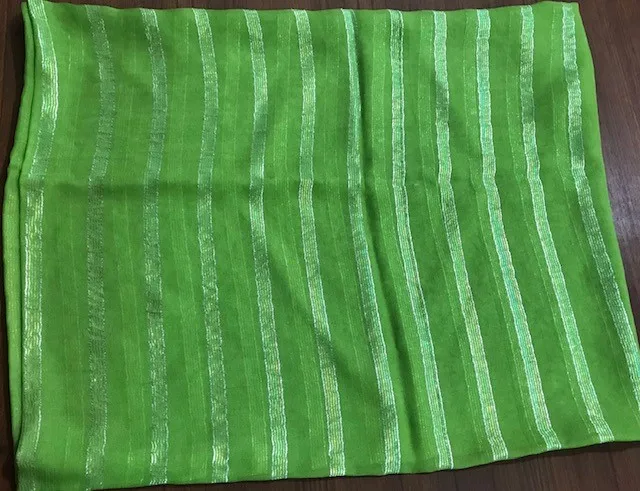 new Iridescent Multi colored and  Silver Lurex Silk chiffon Scarf