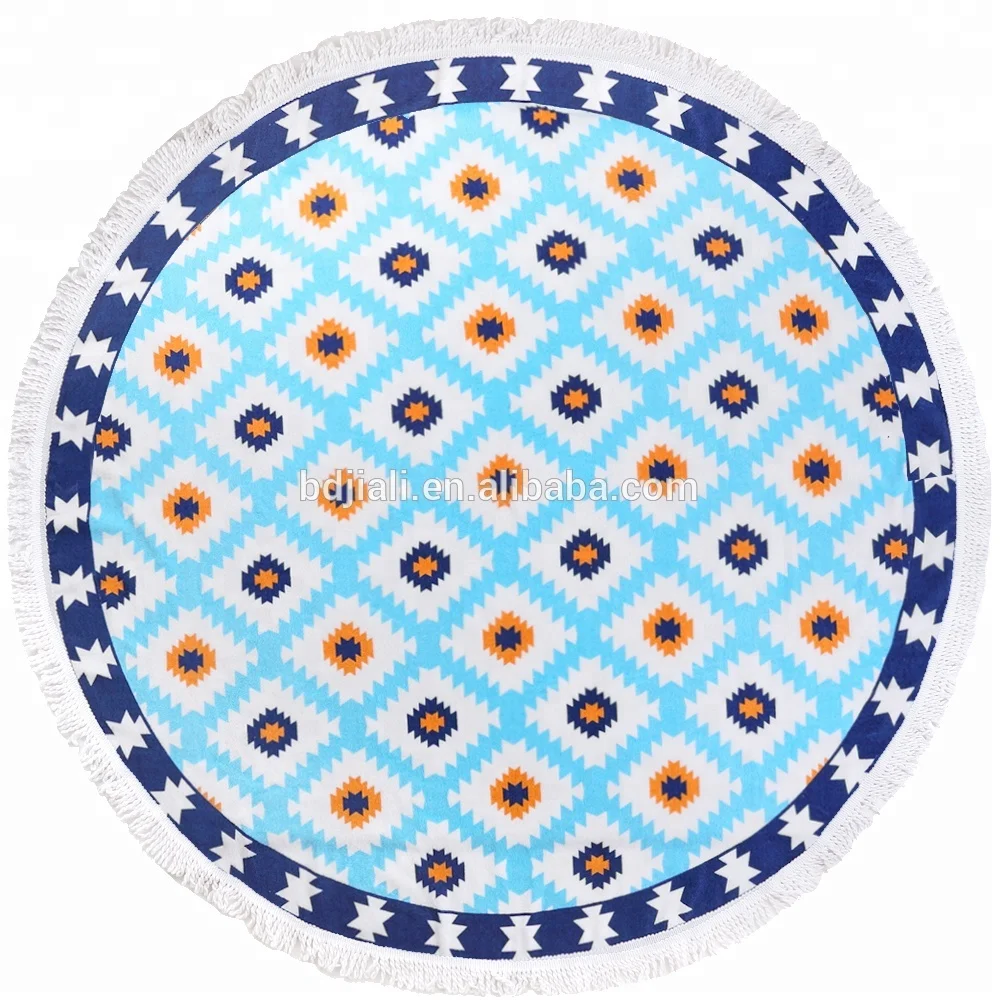 2022 Popular Cotton Round beach towels with Tassel, discount beach towel