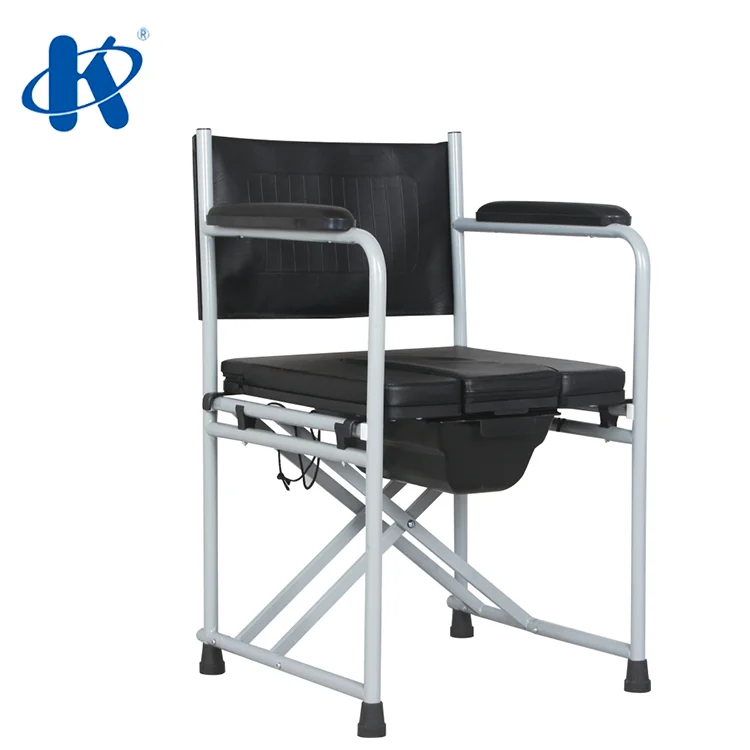 human patient handicap toilet chair Folding Powder Coated Steel Commode Chair KY815