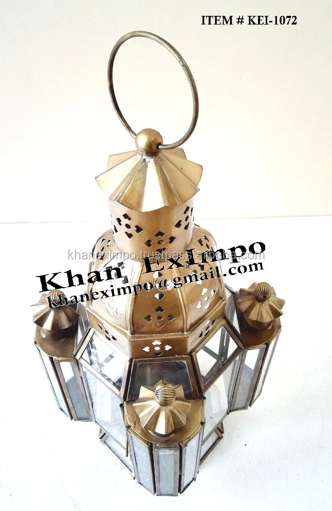 Metal Moroccan Table Candle Lantern Home Garden Wedding Decorative Table Lamp Brass Vintage