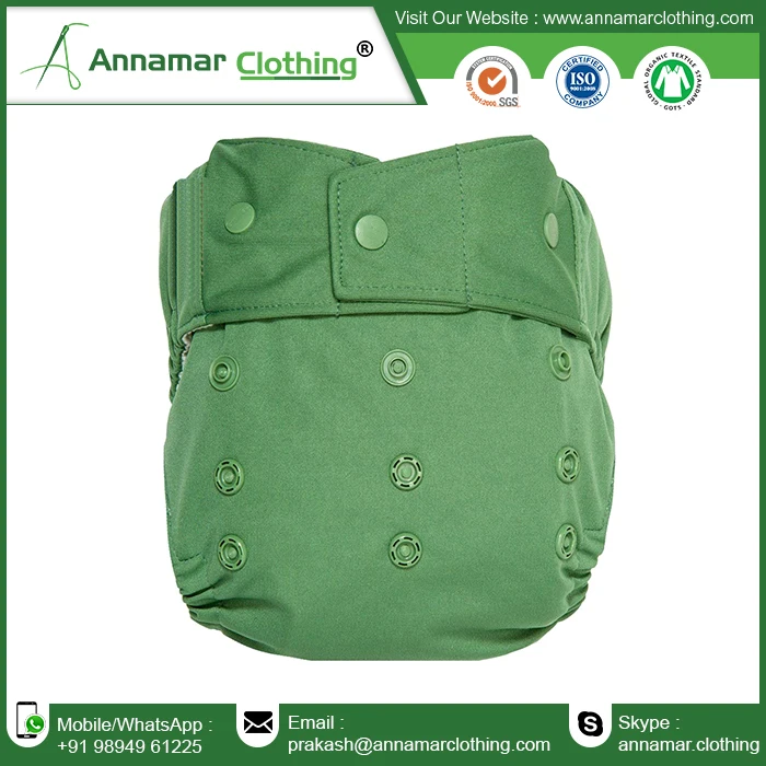 Baby reusable cloth pocket diaper adjustable snap  8 layer inserts OEM reusable cotton diaper with custom logo