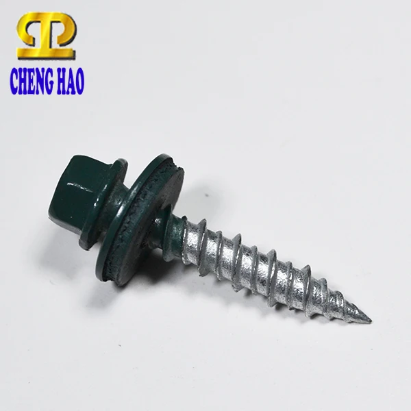 Taiwan Steel C1022 Color Head  Hex Flange With Rubber Washer Self Tapping EPDM ON RAL Roofing Screws