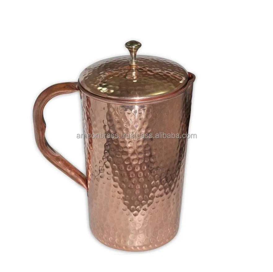 Old Style Hammered Copper Pitcher for Dining Copper Made Indian Style Copper Jug For Home & Restaurant Uses Jug Manufacture