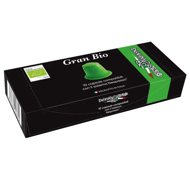 
ITALIAN BIO/ORGANIC COFFEE 10 CAPSULES BOX - COMPATIBLE NESPRESSO CAPSULES 