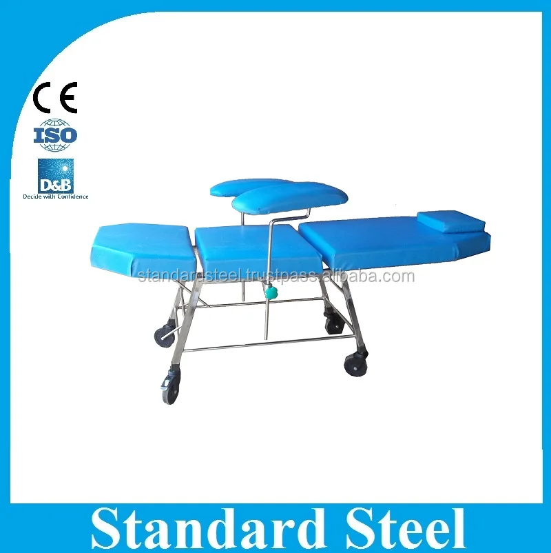 Регулируемое кресло из нержавеющей стали для сбора крови