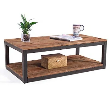 PREMIUM INDUSTRIAL FURNITURE COFFEE TABLE WOODEN METAL OFFICE TABLETOP COFFEE TABLE