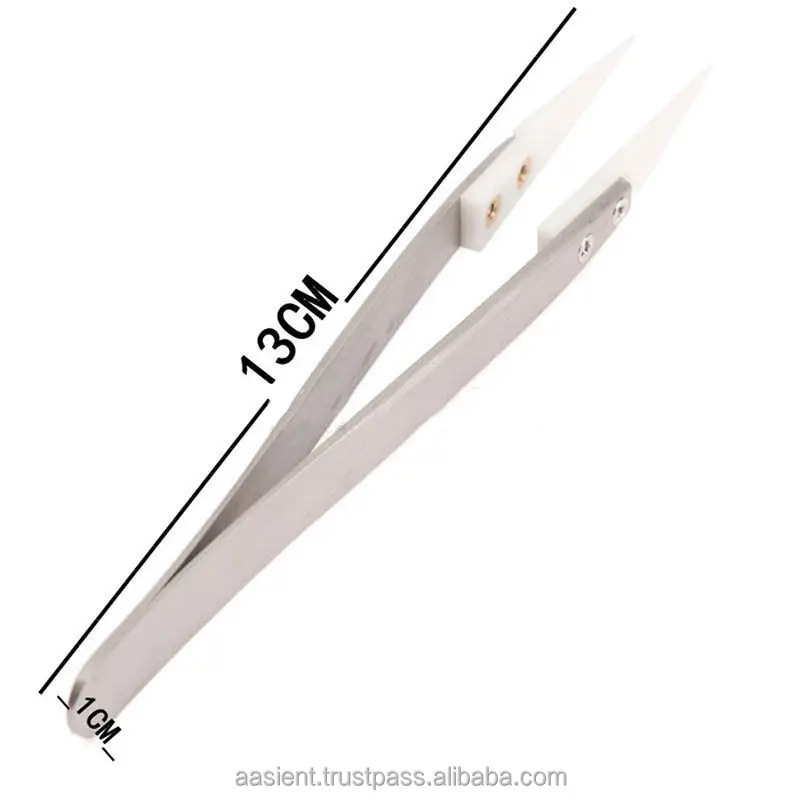 Ceramic Tipped Stainless Steel Tweezers Fine Pointed Tip Heat Resistant Hot Sale