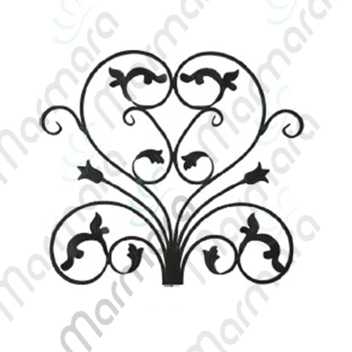 Gate Decorative wrought iron Panel forged fence gate ornaments Turkish Made Component - Marmara