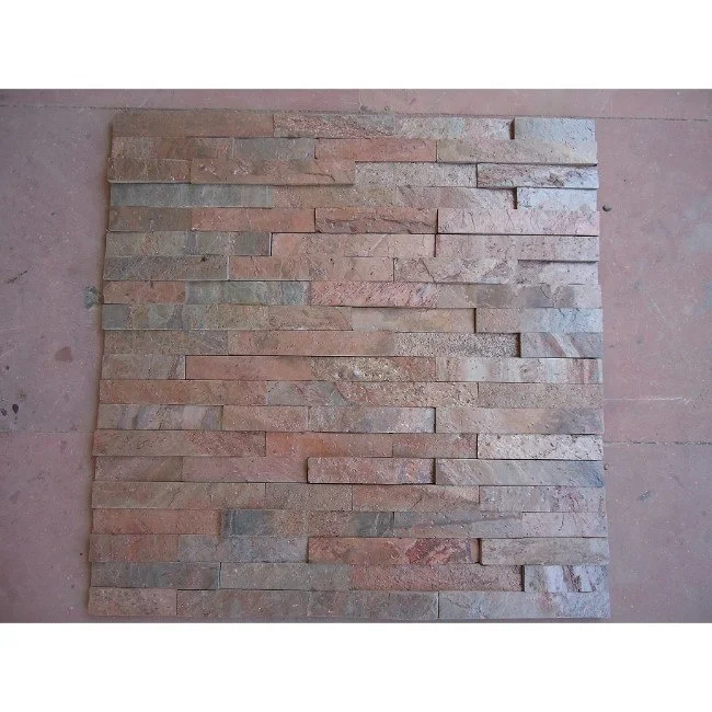 High Quality Copper Slate Stone Wall Panel Factory Direct Supply Outdoor Exterior Bathroom Hotel Decor Red Mica Wall Cladding