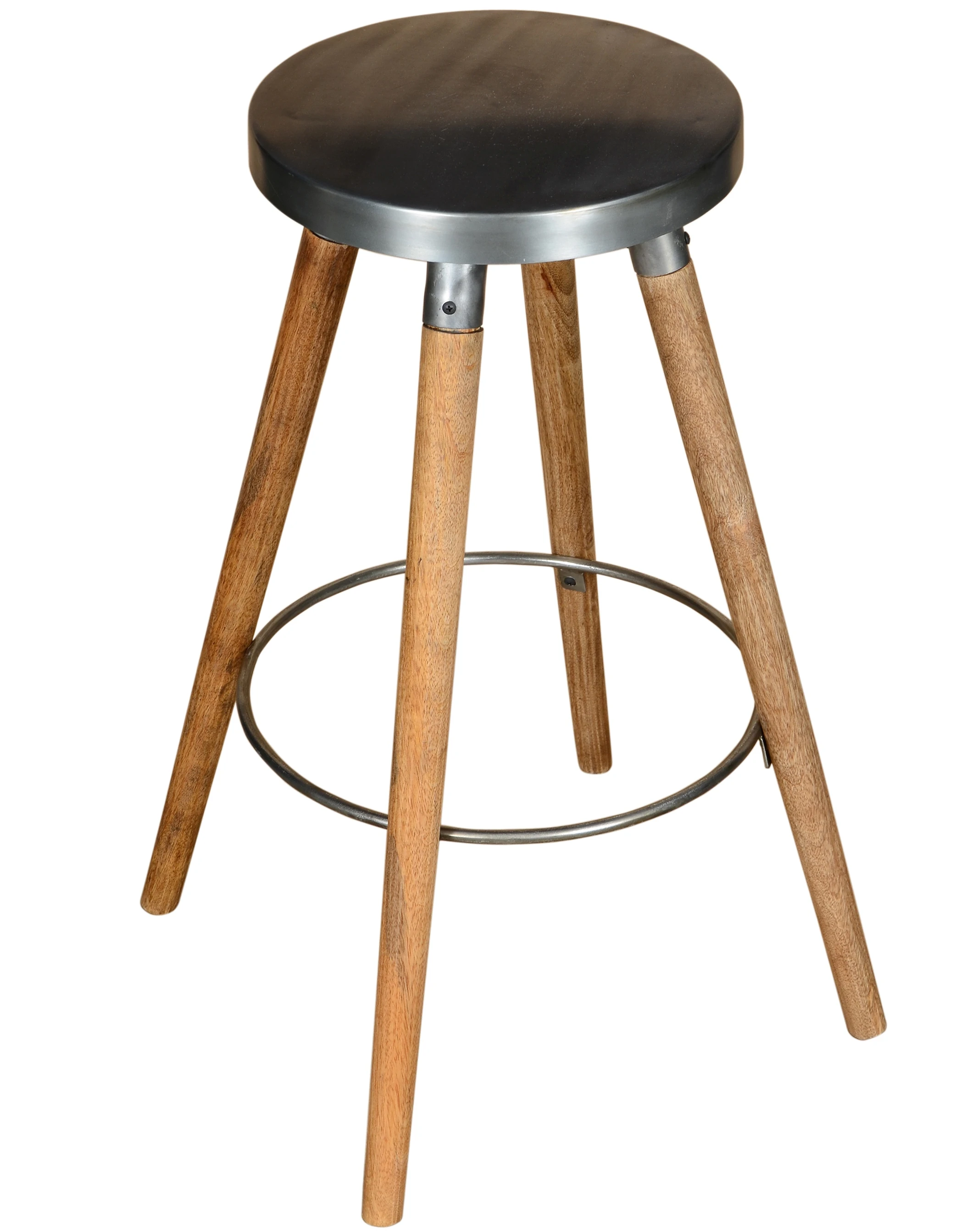 INDUSTRIAL & VINTAGE BAR FURNITURE WOODEN & IRON METAL RUSTY FINISH ANTIQUE TALL BAR STOOL