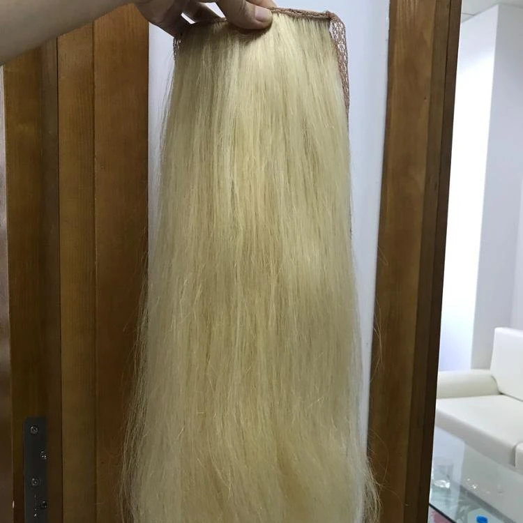 
HOT TREND 2018 BLOND PONYTAIL NATURAL HAIR EXTENSION 100% HUMAN HAIR 