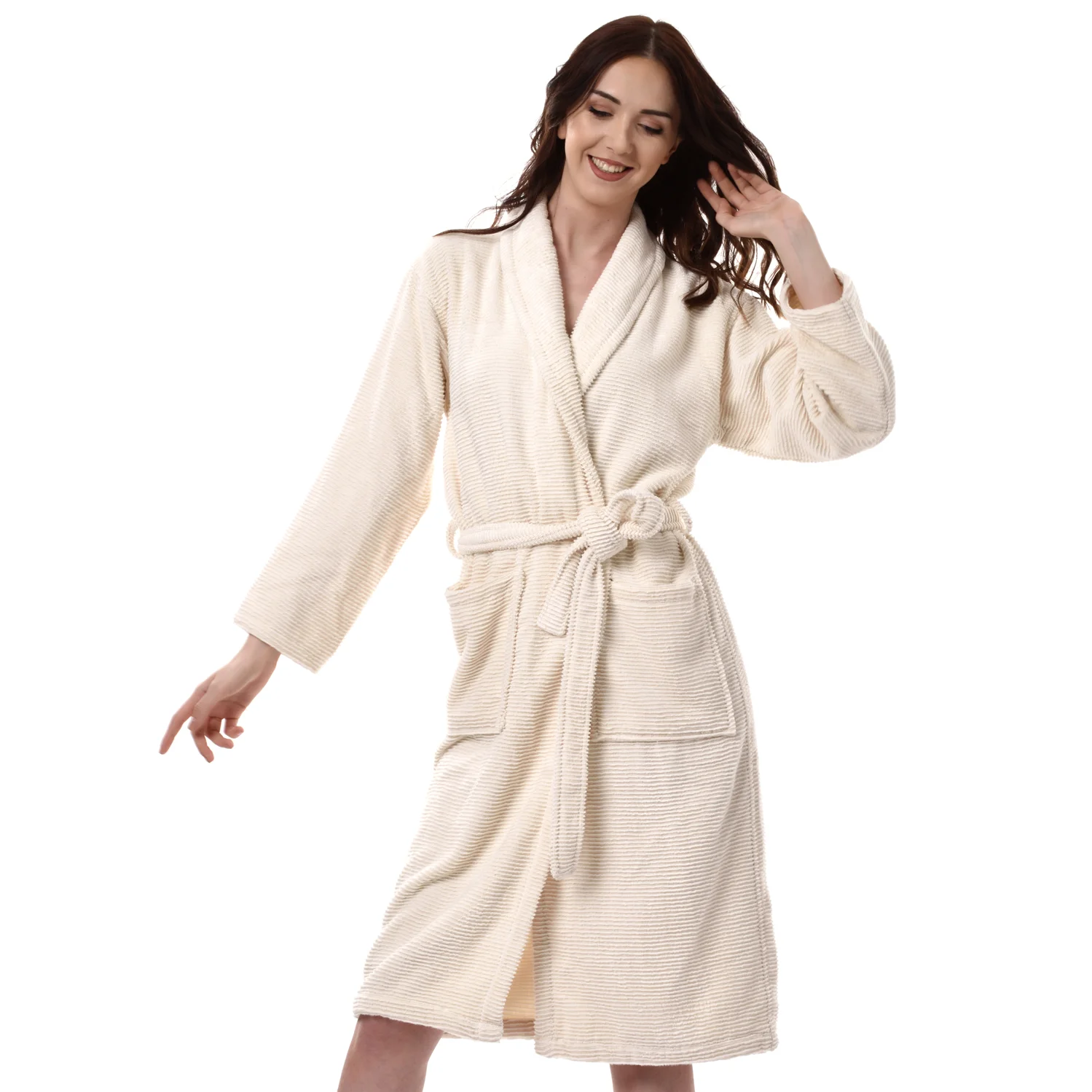 Wholesale Custom Design Unisex Plain Dyed/Yarn Dyed Hooded Shawl Collar Bamboo Bathrobe