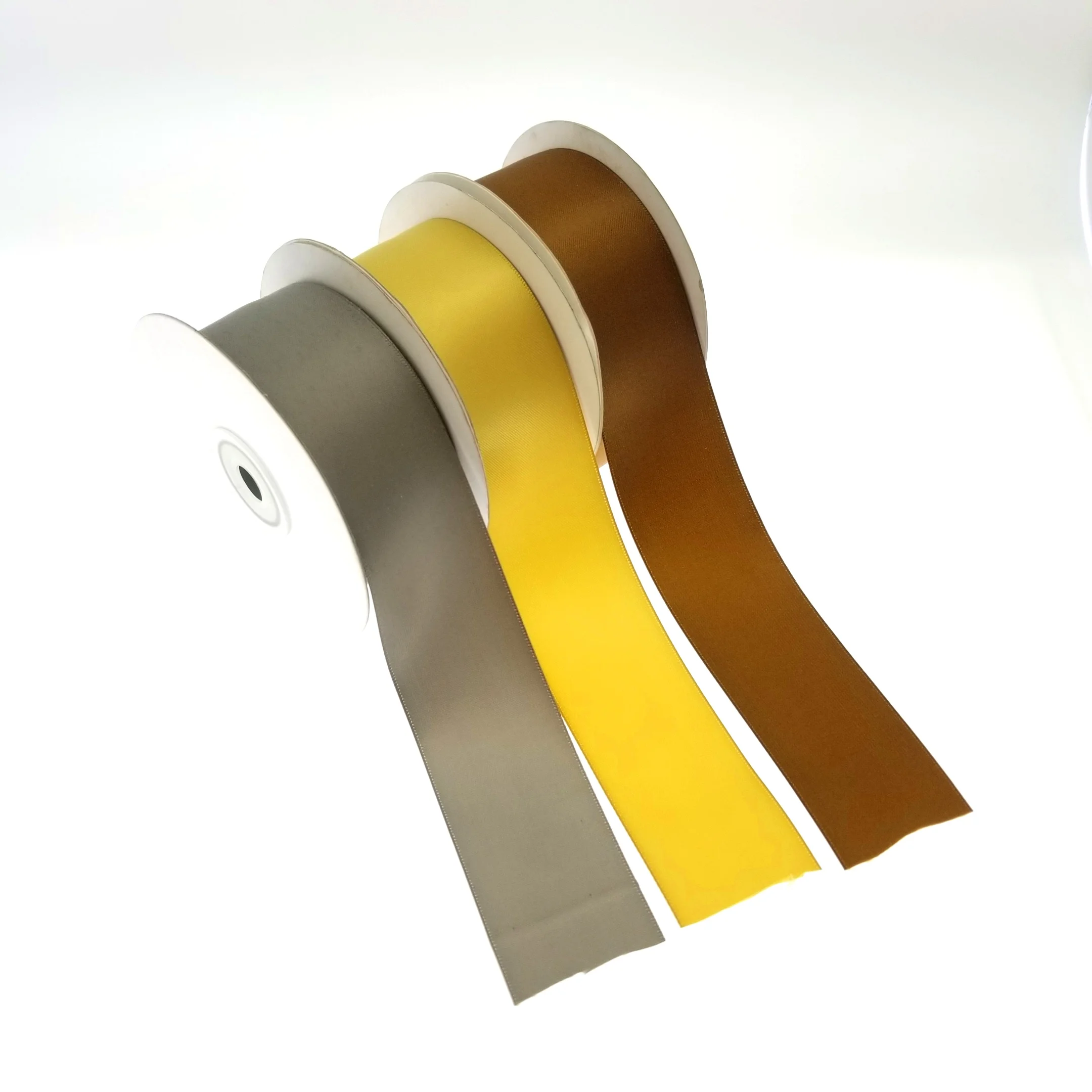 Complacent Luxury 75 mm multi color single face double face polyester satin ribbon for Christmas