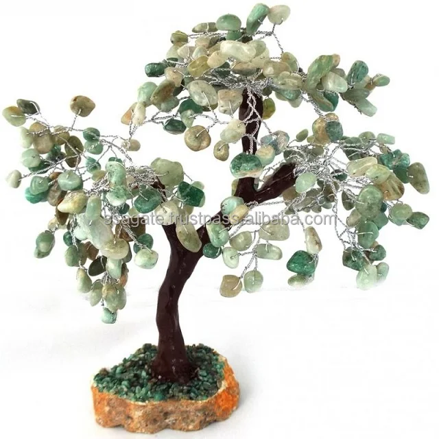 Green Aventurine Gemstone Tree With Agate  Coasters : Wholesale Gemstone Tree :