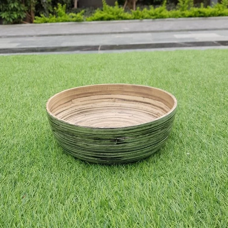 Set of 3 silver spun bamboo bowl with best quality dinnerware kitchenware made in Vietnam