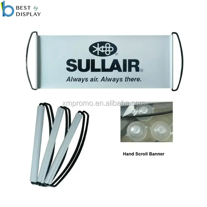 2018 Promotional advertising hand roll up banner hand held scrolling banner
