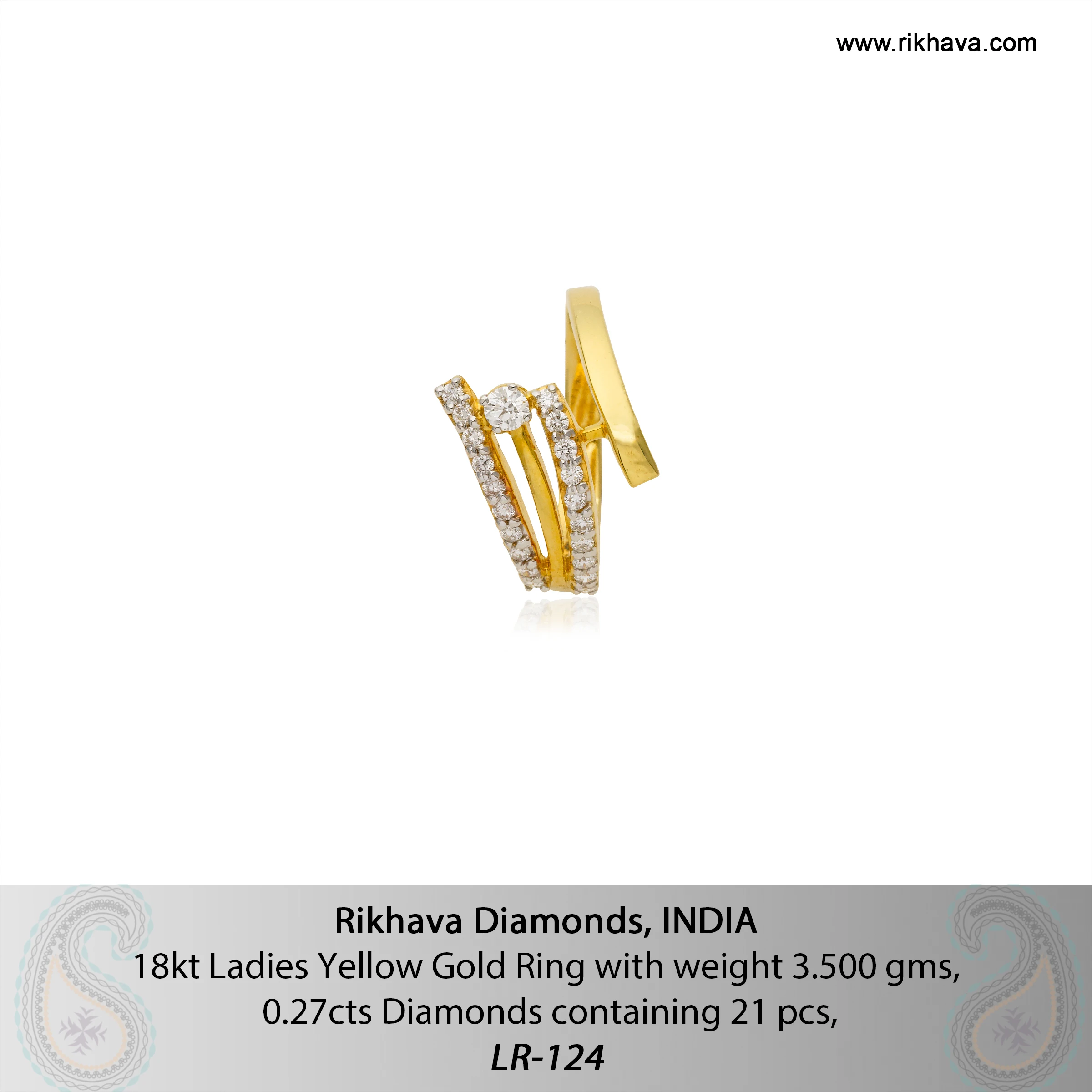 Ladies Pure Yellow Gold Wedding Ring Elegant Diamond Ring for Bridal Betrothal