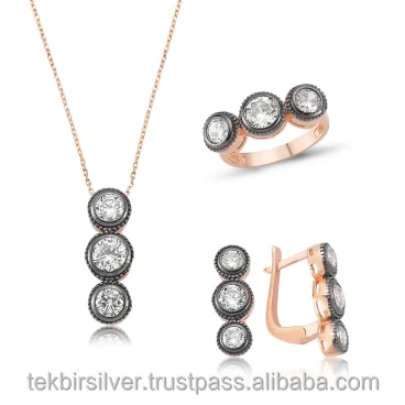 Diamond Design Turkish Silver 925 Set
