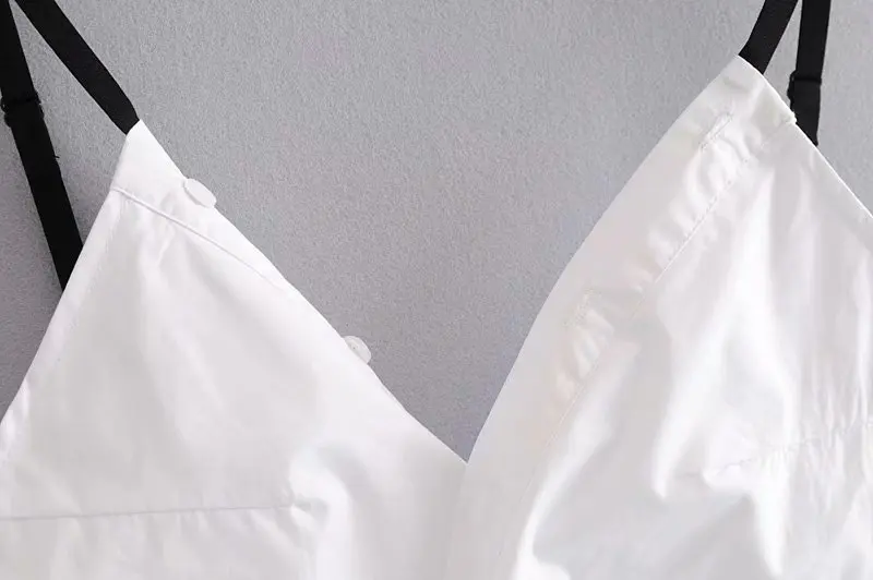 2021 summer White V-neck cross neck hanging loose clothing vest top women sexy tank top