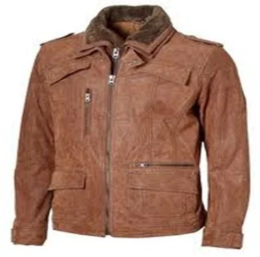 
Gents Brown Real Leather Jacket Top Quality 