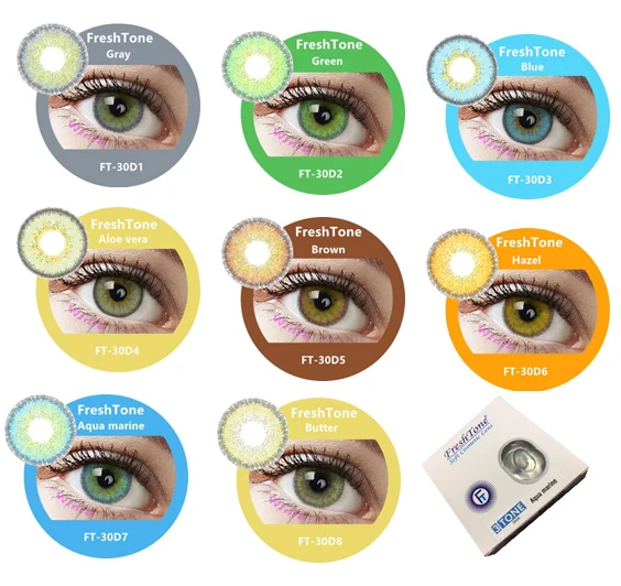 Цветные контактные линзы freshtone diva с ежемесячным циклом использования 14 2 мм мягкие