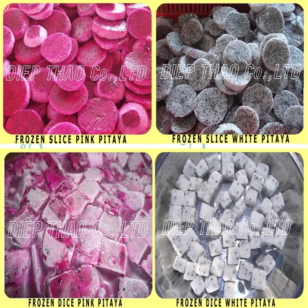 
FROZEN PITAYA/ DRAGON FRUIT DICE, PULPS, HALF CUT, WHOLE, CHUNK 