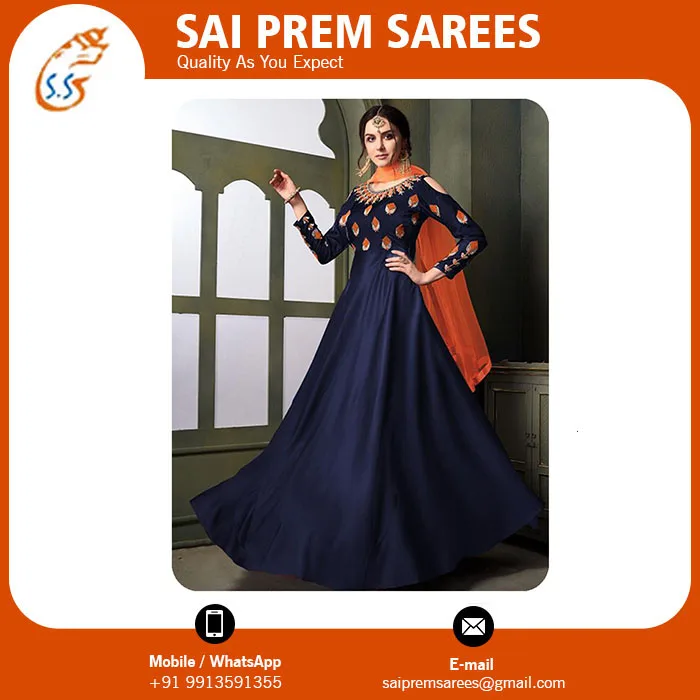 Indian Party Wear Gown Designer 2023 Evening Gowns Latest Design one Piece Party Dress At Best Price