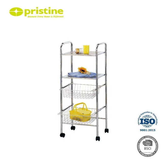 Сделано в Тайване мебель для дома хранения 4-ярусный выставочный стенд металлический поднос Кухонная Тележка