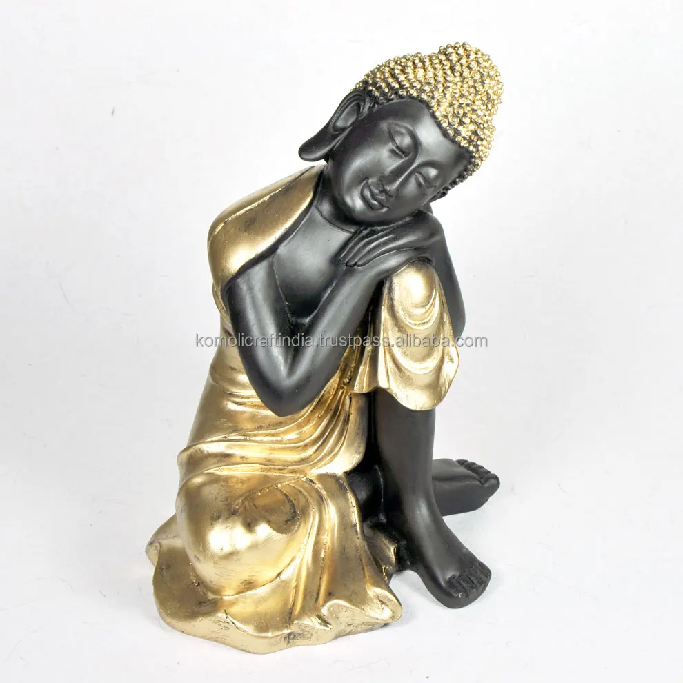 New golden poly resin Buddha statue resting Buddha figurine custom designs