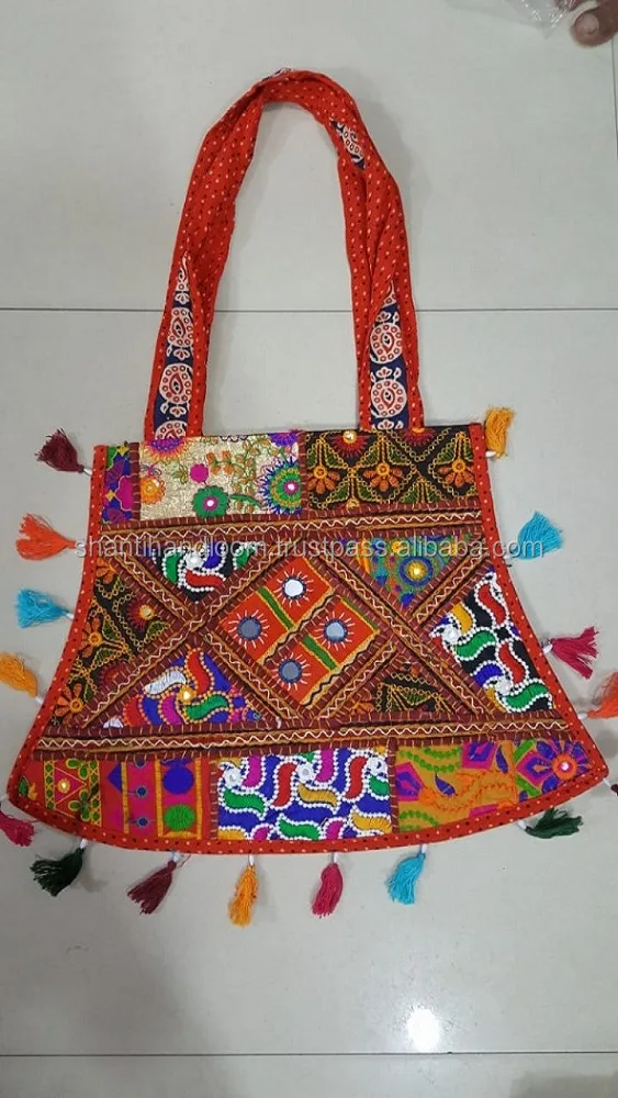 Mirror Work India Cotton Banjara Gypsy Hippy Bags