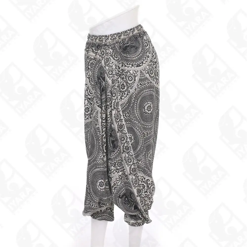 Hmong Tribal Rayon Khaki Harem Pants Boho Hippy