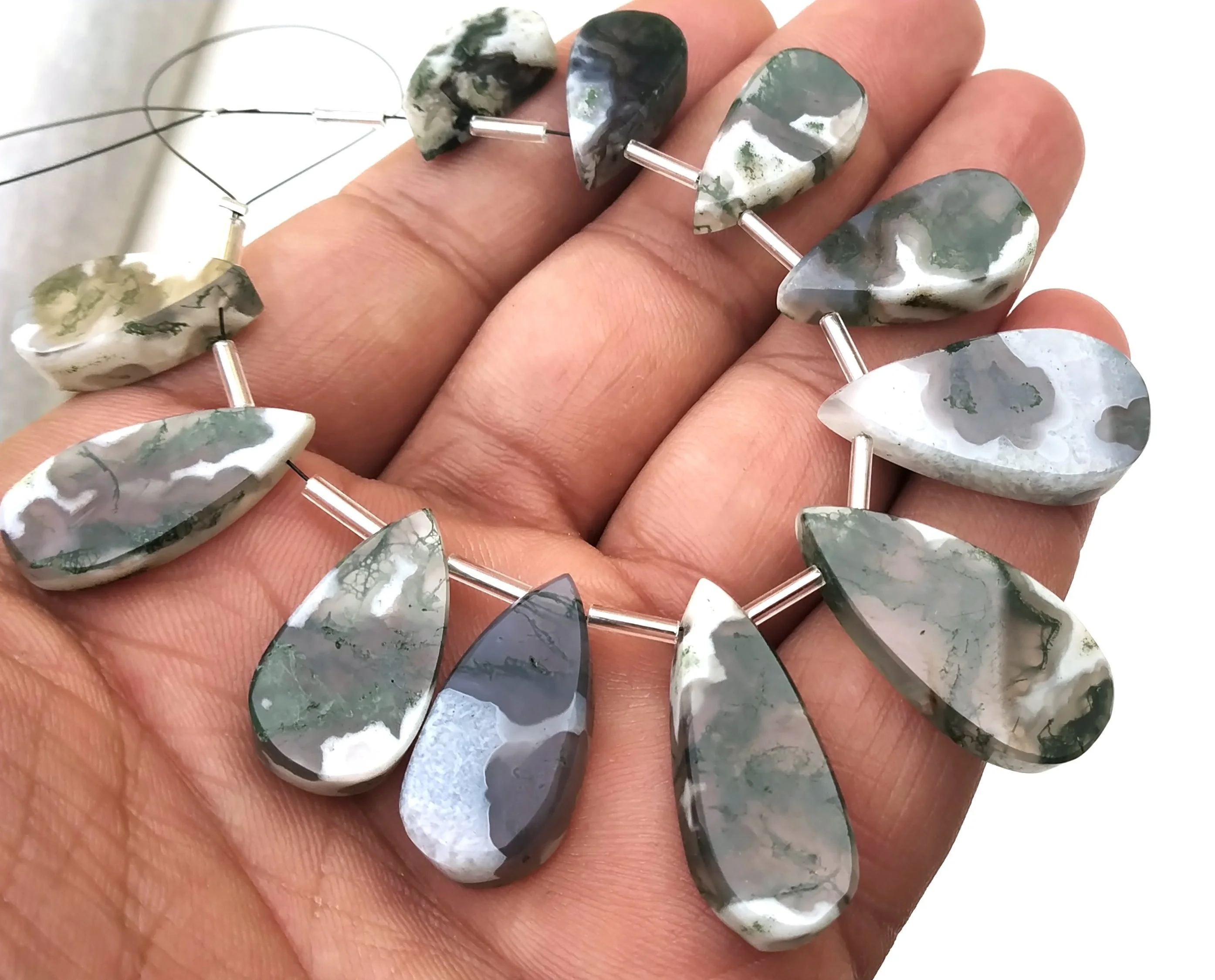 Natural Solar Quartz Gemstone Smooth Pear Shape Briolette Beads Healing Crystal Stone Making Jewelry Beads