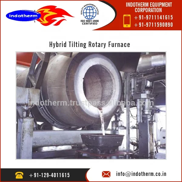 10 Ton Hybrid Tilting Rotary Furnace for Aluminium Scrap Recycling With Advance Technology Available at Reasonable Price