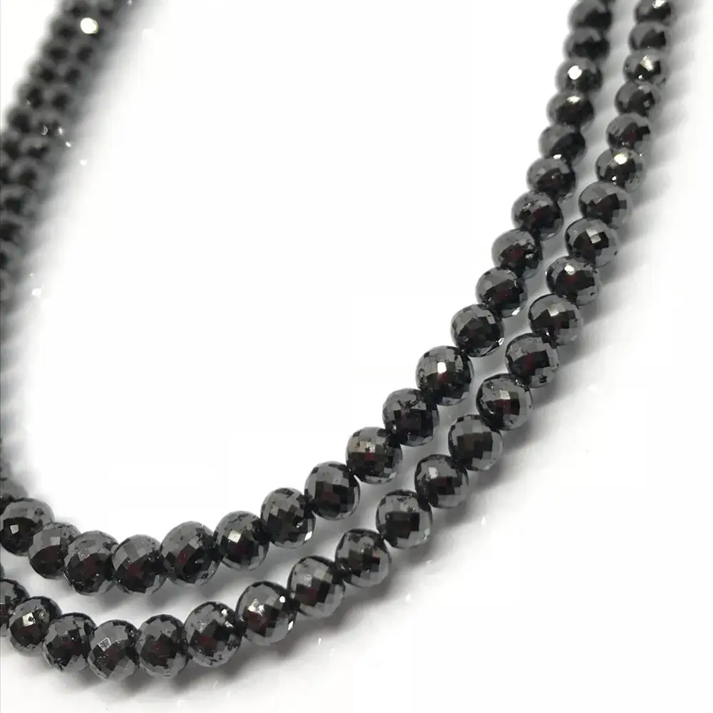 3 mm to 5 mm Faceted Black Diamond Beads Strands Necklace,black diamond beads strands