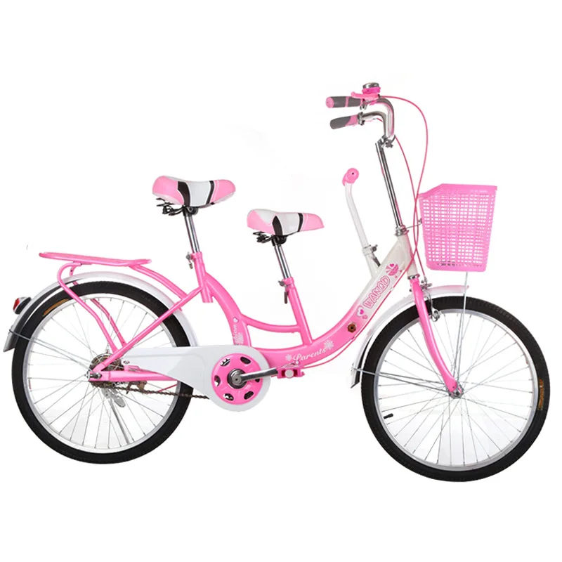 Hot sale single speed double seat bike Parent-child bicycles tandem bike two seats