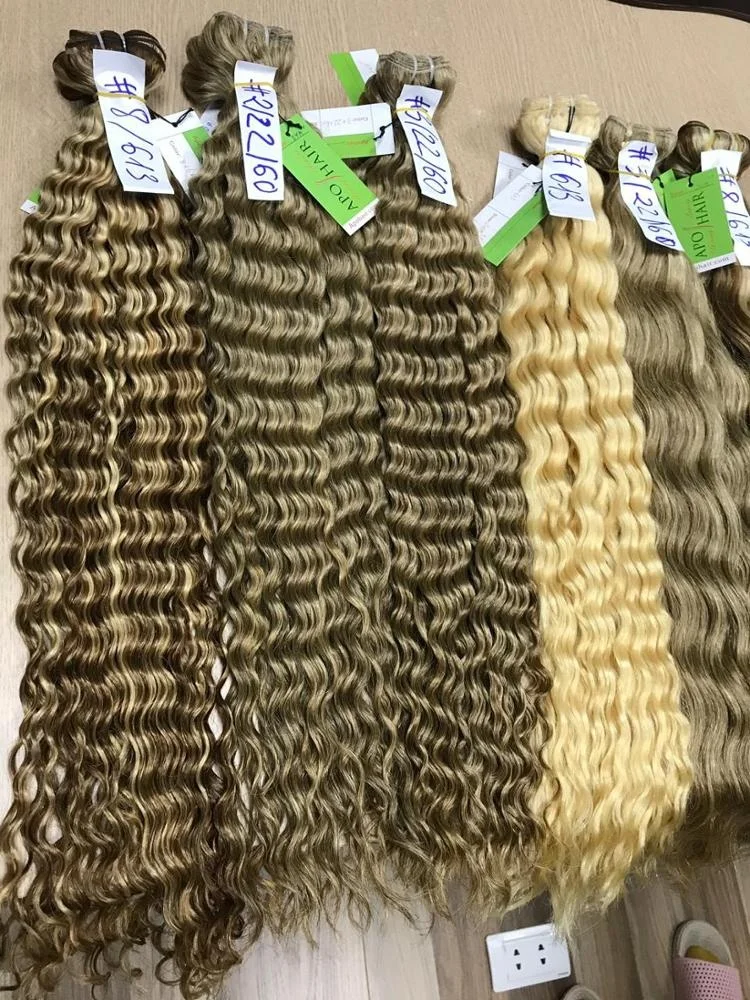 Diffrent Color Machine Weft Raw Vietnamese High Quality  Wavy Hair