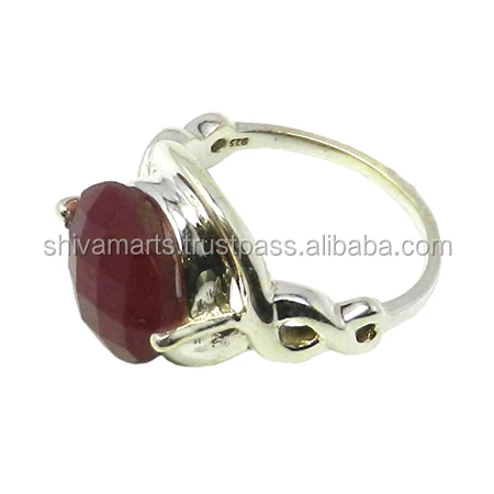 Wholesale 925 Sterling Silver Ruby Cut Gemstone Ring Silver Jewelry