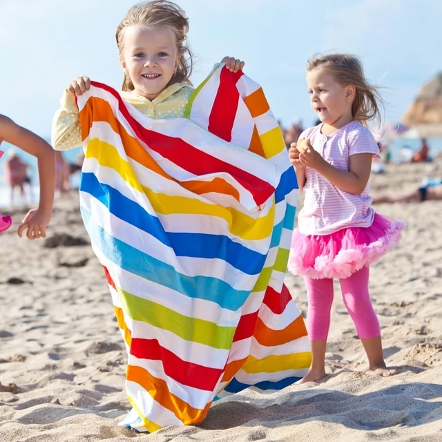 Colorful Cotton Stripe Beach Towels High Quality Cotton Towels Manufacturer Personalized Golf Beach Towels From India..