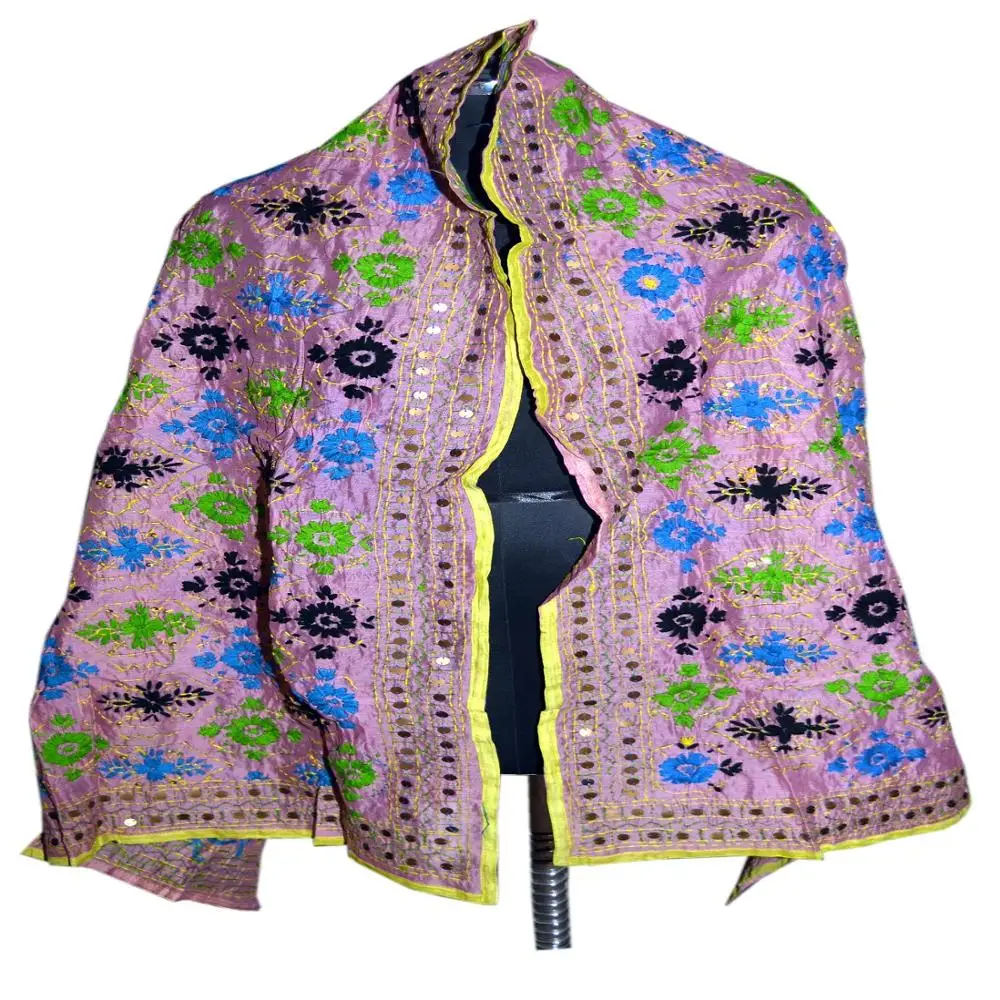
Indian hand embroidery beach wear phulkari dupatta pareos 
