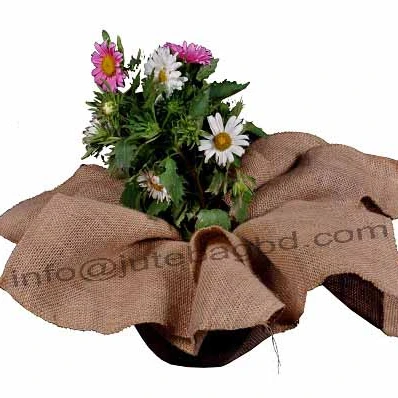 Jute Double Square Nursery Sheets, Eco Friendly Burlap Dyed Fabric
