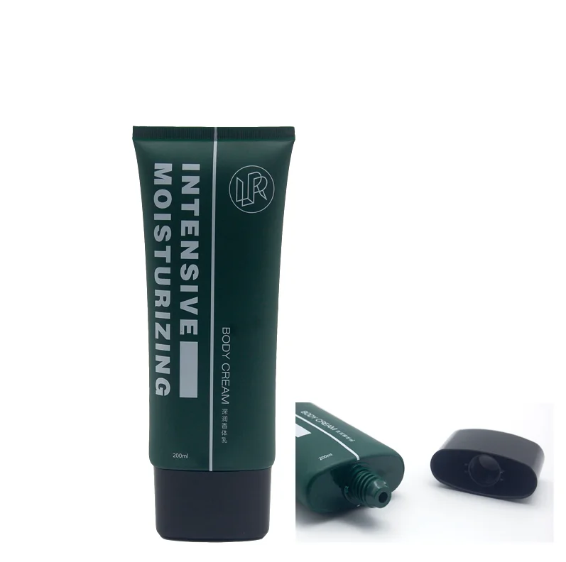 
Manufacturer plastic tubes 200ML cosmetics body cream flat oval tube with screw cap 