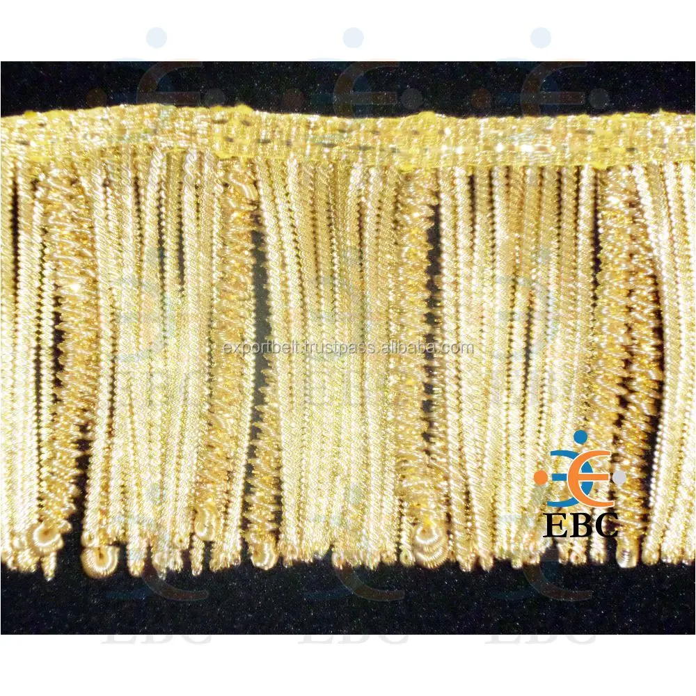 OEM Gold Bullion Fringe Customized Gold Bullion Wire Fringe Trim Wholesale Metallic Bullion Fringe