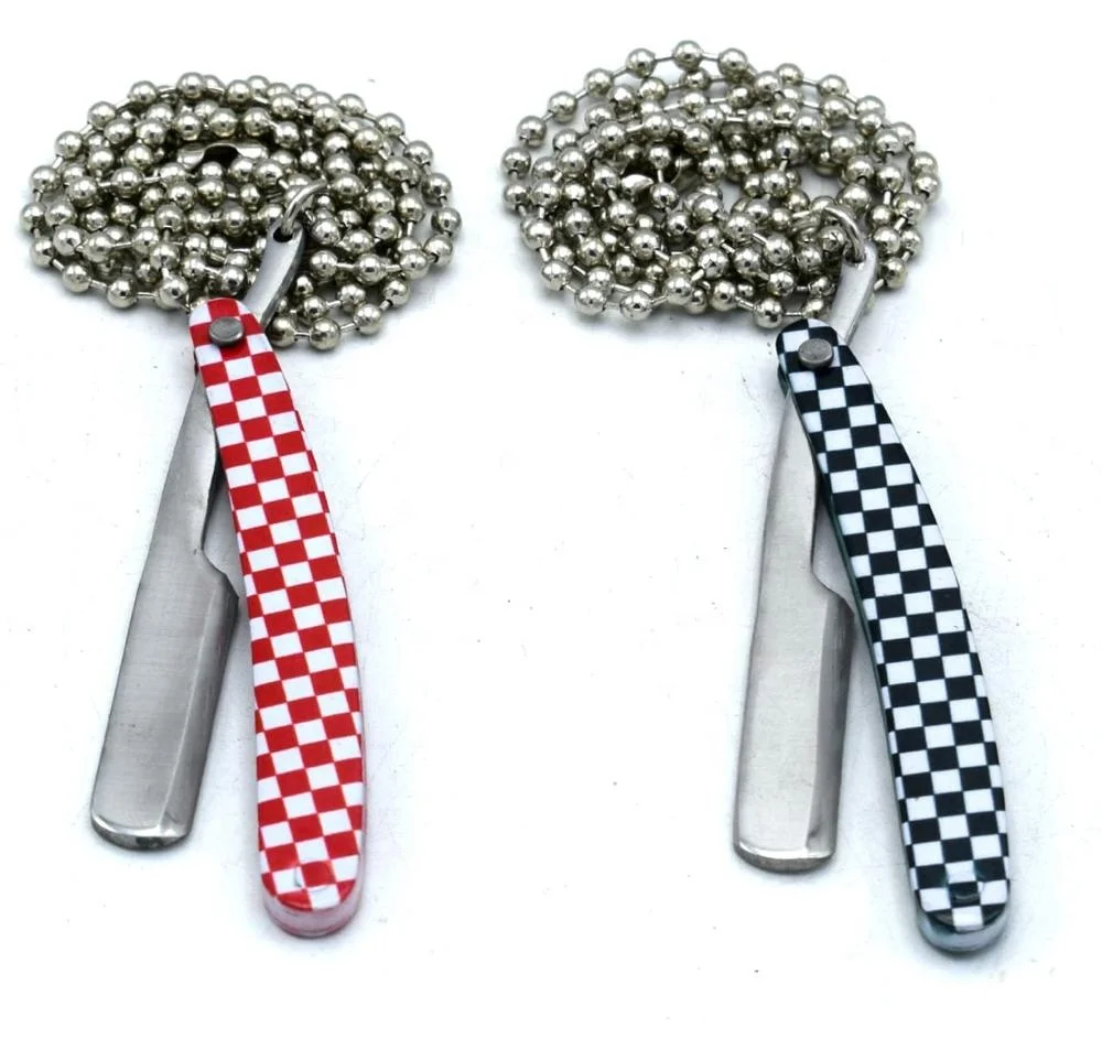 Wholesale Price Stainless Steel Barber Razor Design Pendant Custom Logo Barber Necklace Jewlery