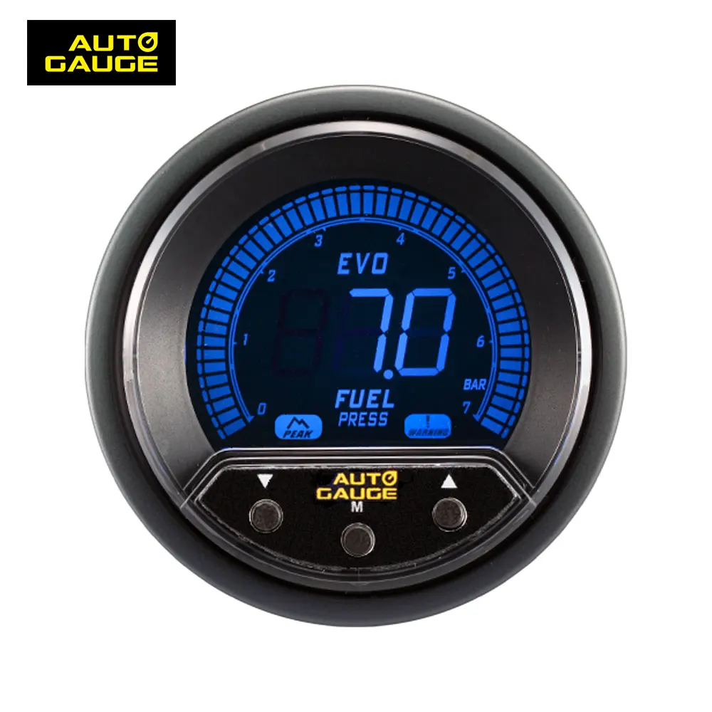 Grandeur Black Surface LCD Screen Auto Dashboard Fuel Press Gauge