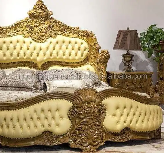 Hand carved wooden headboard queen size with storage cabinet and drawers - bedroom furniture sets clearance sale