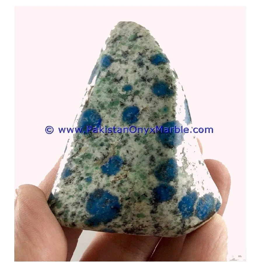 K2 Jasper Blue Azurite Granite Tumbled Stones Polished Mineral Gemstones in Grey CZ Rough Treatment